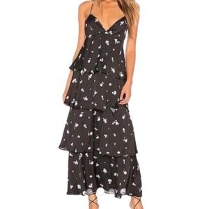 Bardot Dalia Tiered Floral Casual Maxi ruffle silk